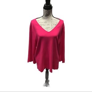 Talbots Fuchsia v-neck sweater 2X